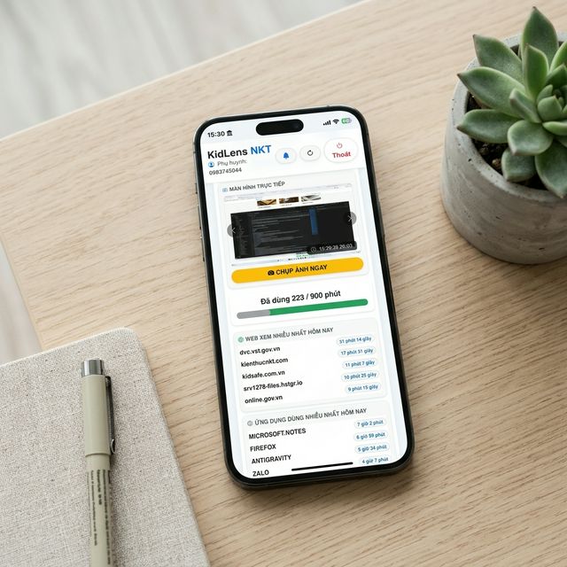 KidLens Mobile Dashboard Overview